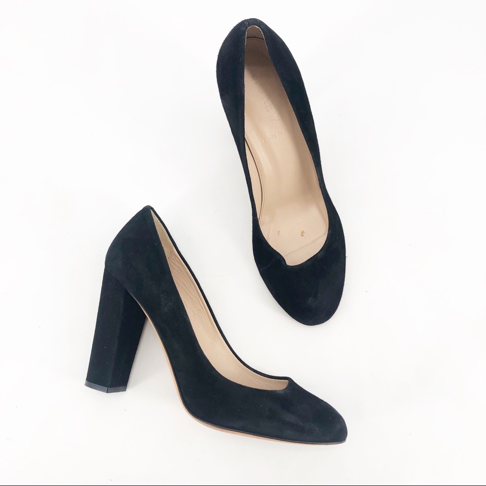 J crew Etta suede round toe block heel pumps